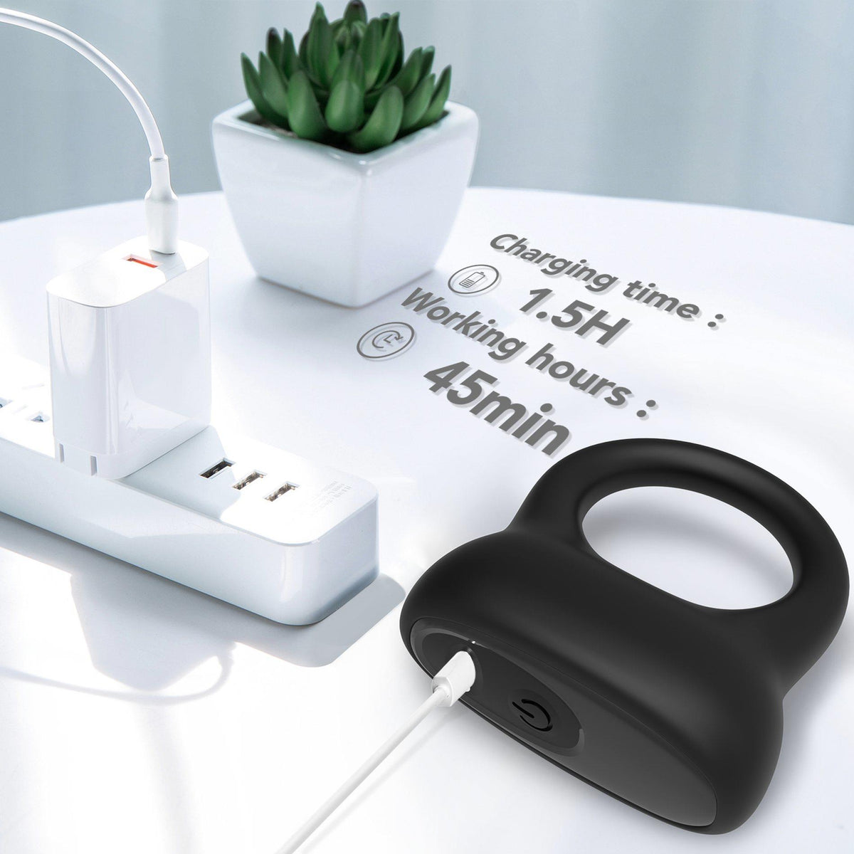 6-Pierścień wibrujący silikonowy B Series Joy czarny USB 9 funkcji-6