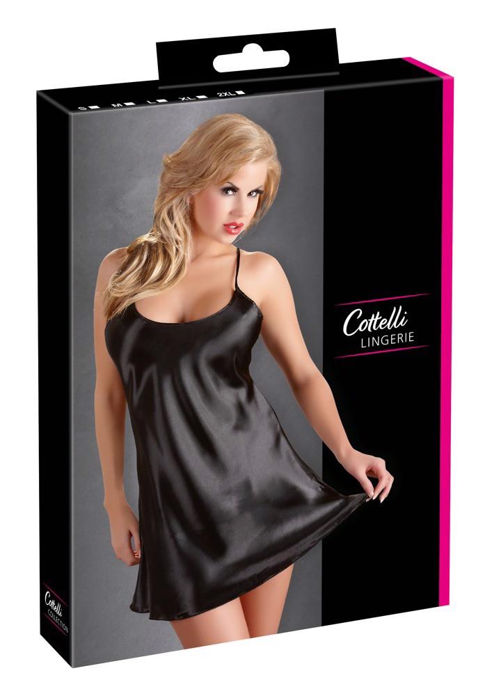 5-Satin Chemise Black S-5