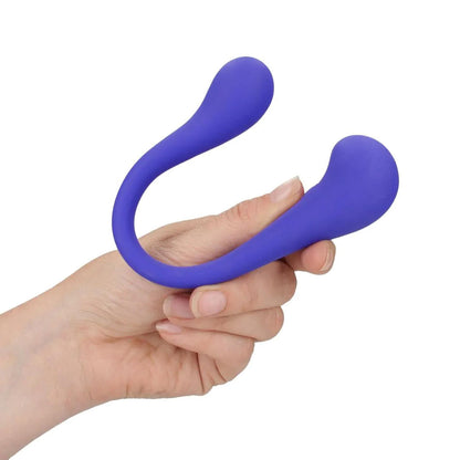 5-Dwustronny wibrator silikonowy giętki Loveline z pilotem fioletowy 23 cm-5