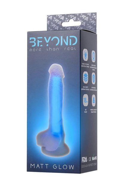7-Dildo Matt Glow świecące w ciemności niebieskie 18 cm-7