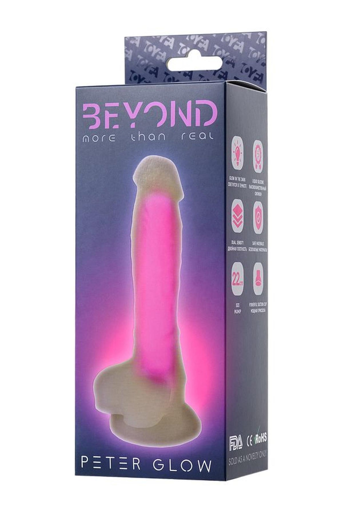 9-Dildo żelowe świecące Peter Glow Beyond różowe 16,5 cm-9