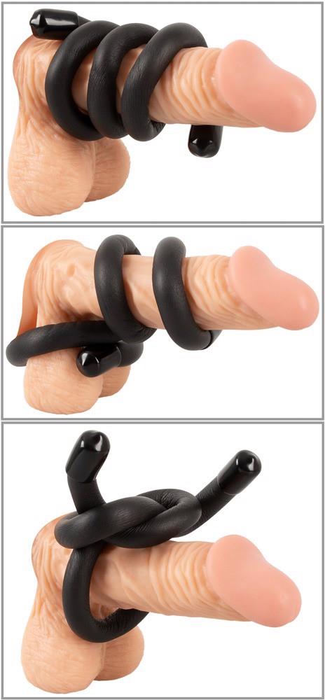 7-BK bendable cock & ball ring-7