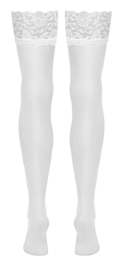 8-Pończochy z koronką Cottelli LEGWEAR białe M 20 den-8