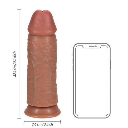 7-Dildo realistyczne RealRock grube proste 23 cm beżowe-7