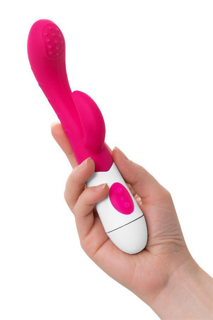 8-Wibrator króliczek Nessy A Toys silikonowy różowy 20 cm-8