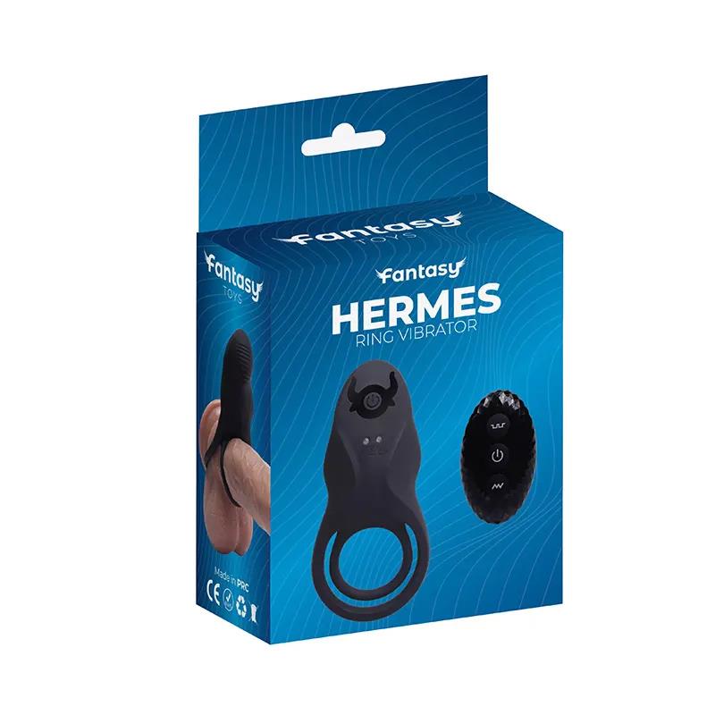 5-Podwójny pierścień wibrujący Hermes z pilotem Fantasy silikonowy USB-5