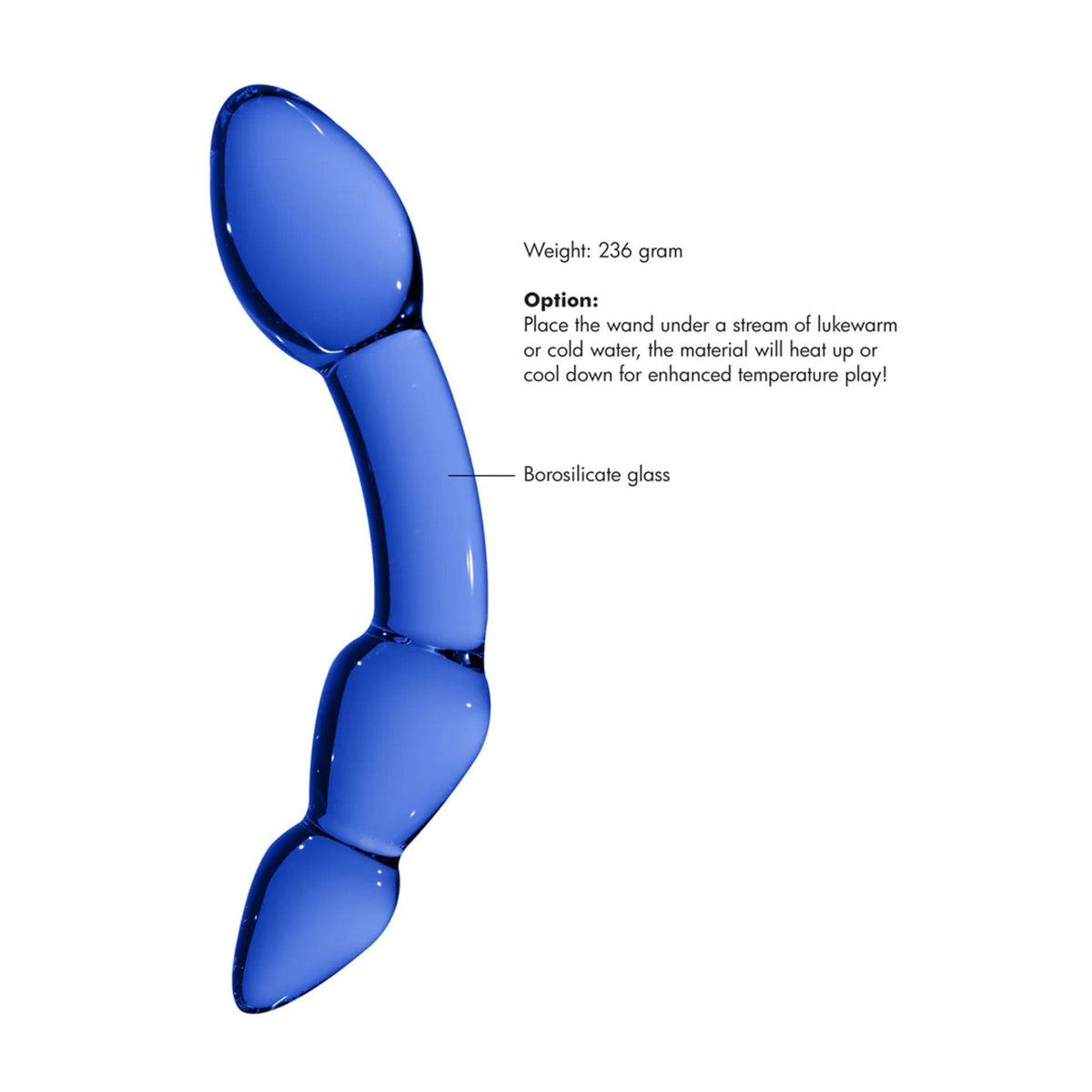 7-Szklane dildo Chrystalino Superior niebieskie 18 cm-7