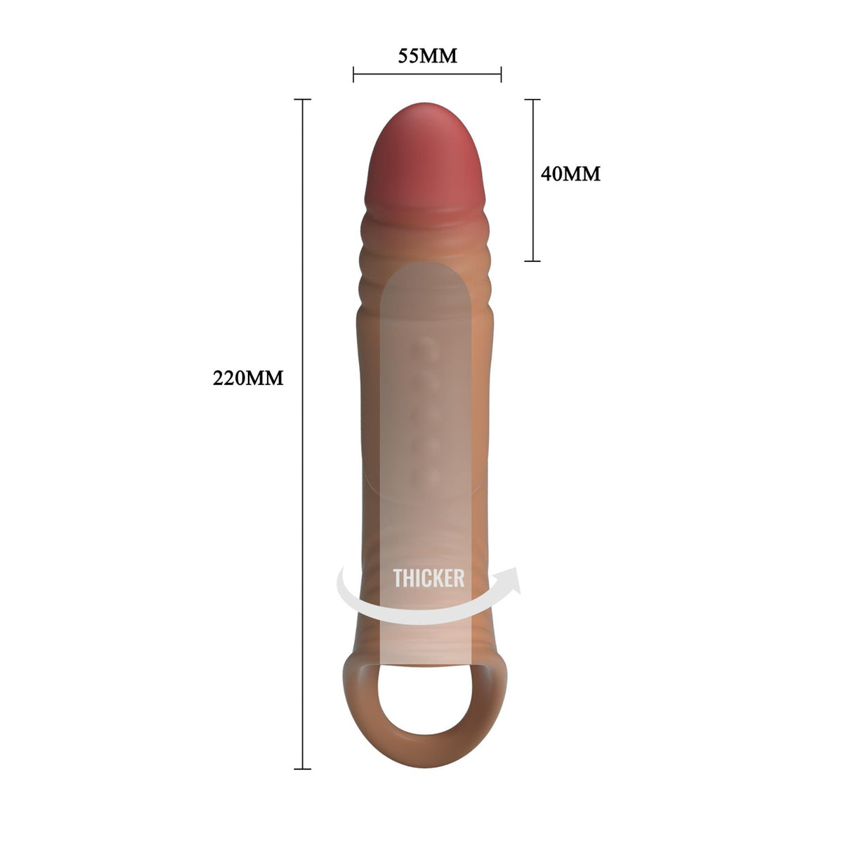 9-Nakładka na penisa z wibracją Pretty Love 22 cm-9