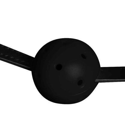 5-Head Harness with Mouth Cover and Solid Ball Gag - Black-5