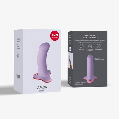 6-Dildo silikonowe Fun Factory Amor lawendowe 13,5 cm-6
