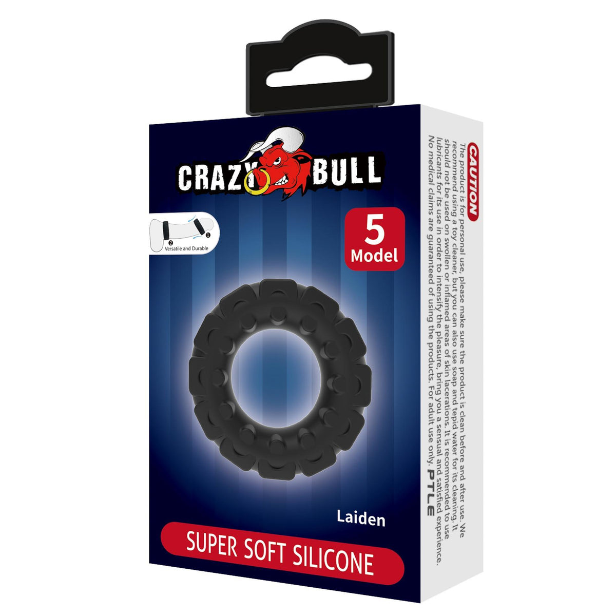7-Pierścień erekcyjny supermiękki silikonowy Crazy Bull Laiden czarny-7