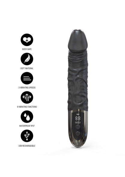7-Wibrator analny Hidden Desire silikonowy 24,5 cm czarny 12 trybów-7