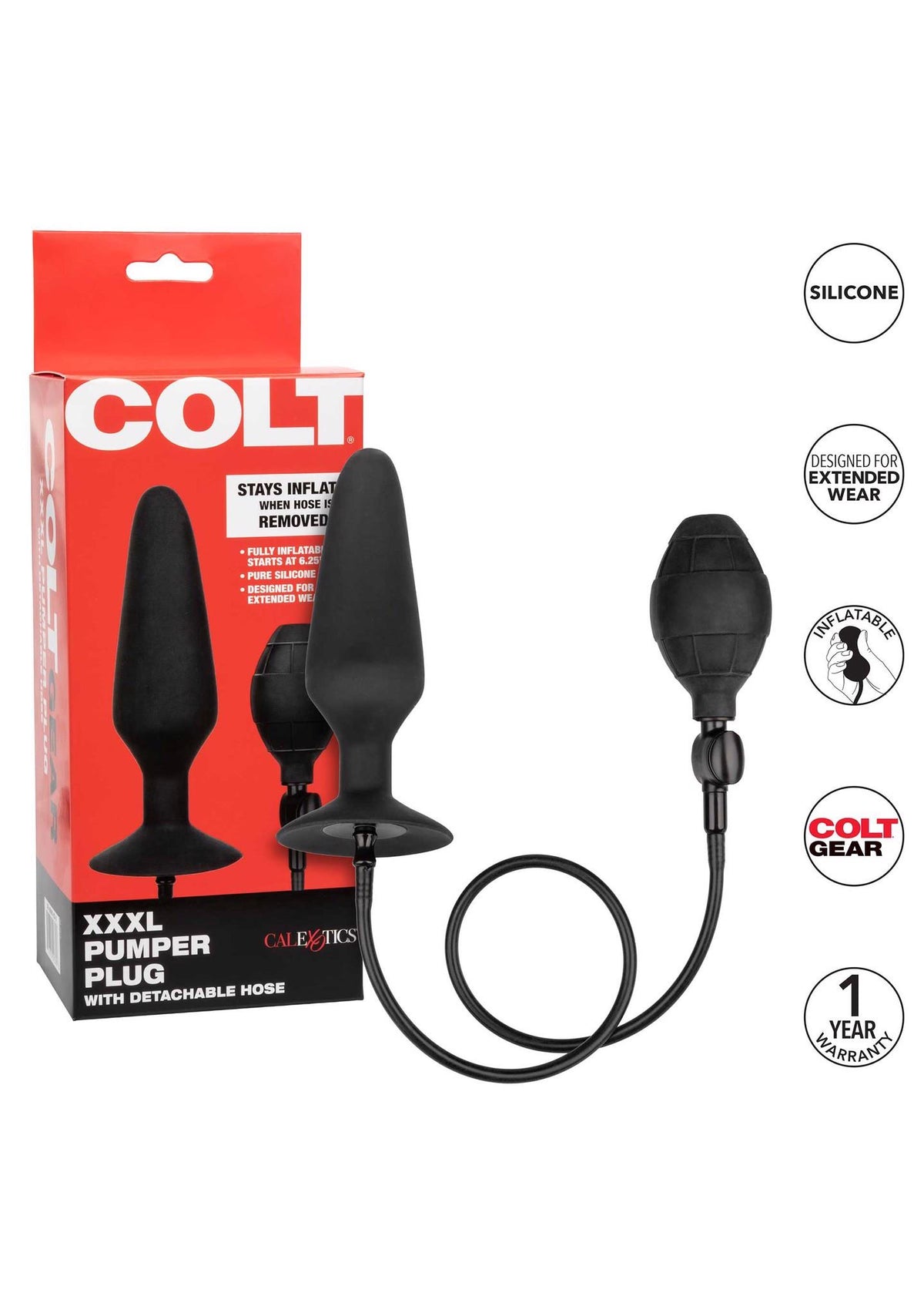 6-Korek analny pompowany silikonowy Colt XXXL czarny 16 cm-6