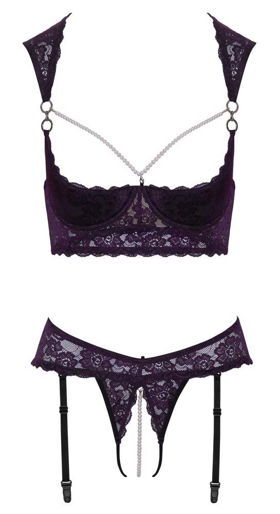 6-Komplet shelf bra Cottelli LINGERIE fioletowy 75B-6