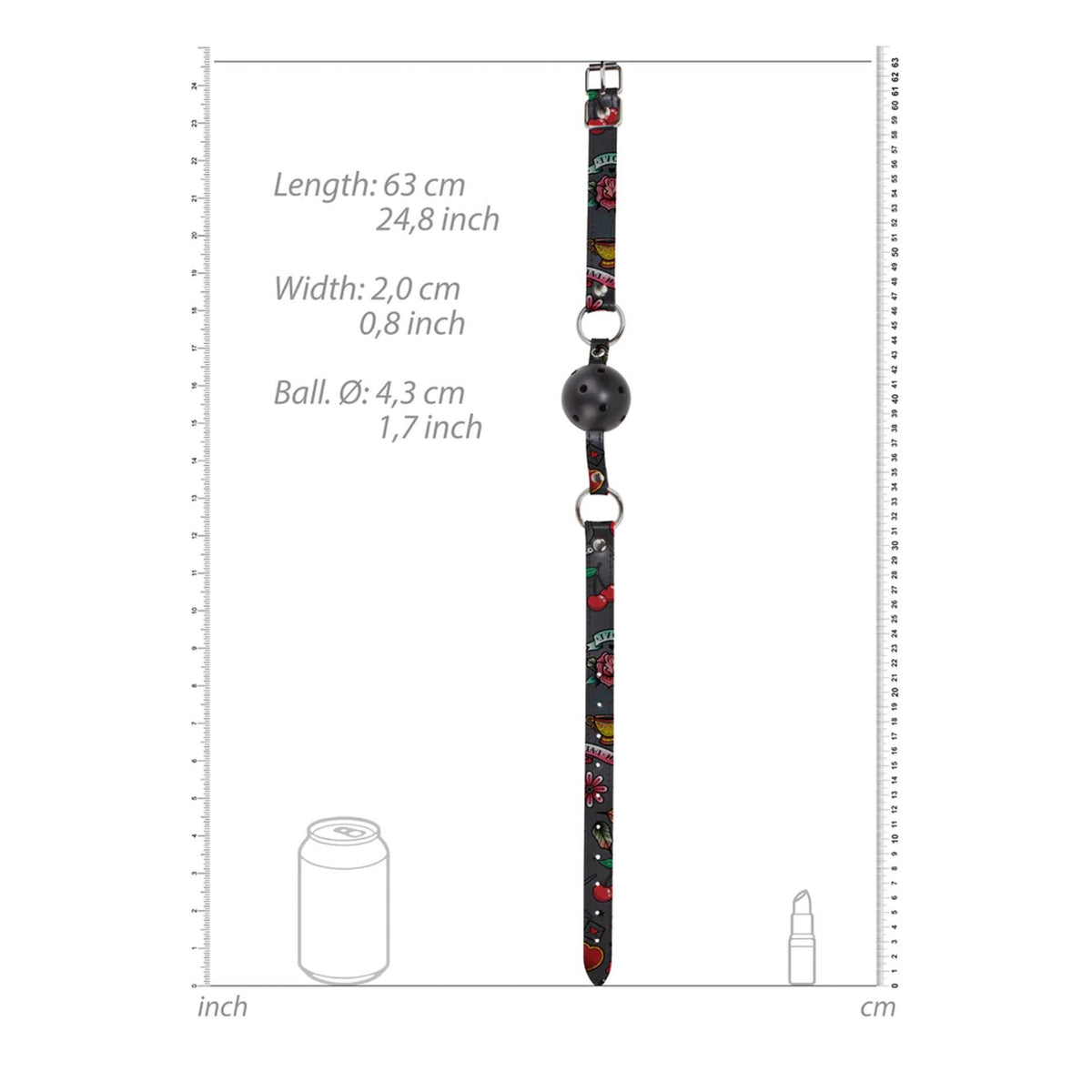 6-Oddychający knebel z kulką Ouch! 63 cm-6