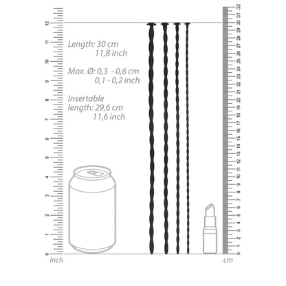 5-Zestaw silikonowych sond skręconych Ouch! dla początkujących 30 cm-5