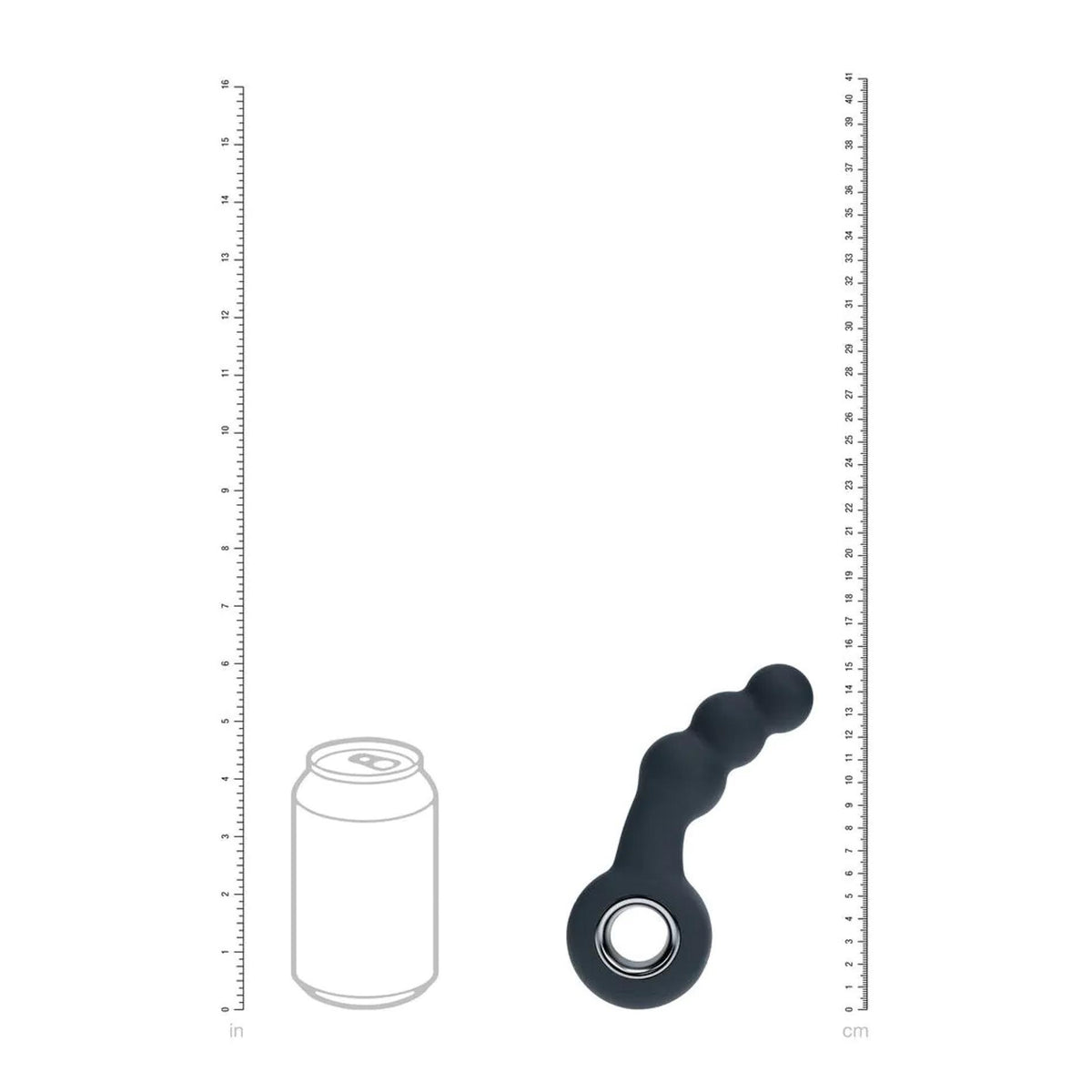 5-Masażer prostaty wibrujący koralikowy z pętlą silikonowy Levelz czarny 15cm-5