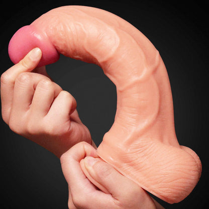 6-10"" Dual Layer Platinum Silicone Cock-6