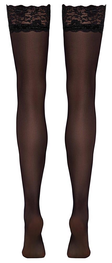 7-Pończochy z koronką Cottelli LEGWEAR czarne M 20 den-7