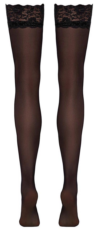 7-Pończochy z koronką Cottelli LEGWEAR czarne M 20 den-7