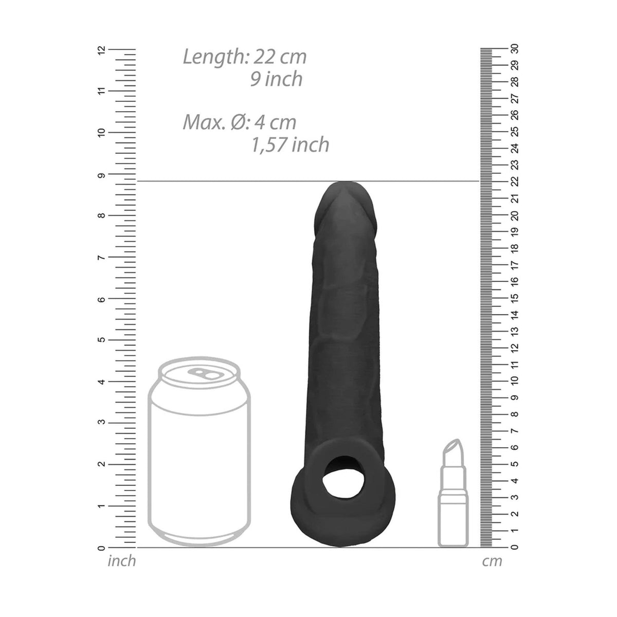 7-Realistyczna przedłużka na penisa RealRock TPE 20 cm-7