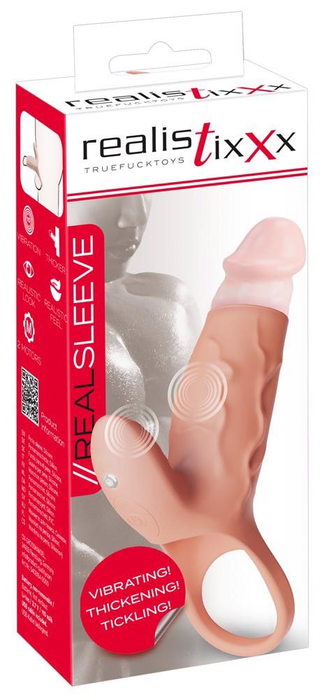 7-Nakładka silikonowa Realistixxx Real Sleeve Clit S z wibracjami USB-7