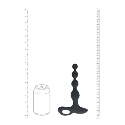 6-Wibrujący koralikowy korek analny silikonowy Levelz czarny 20 cm-6