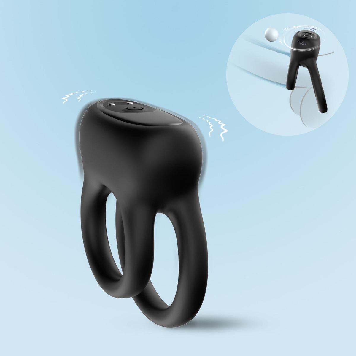 9-Pierścień wibrujący Dualo 9 funkcji czarny USB-9