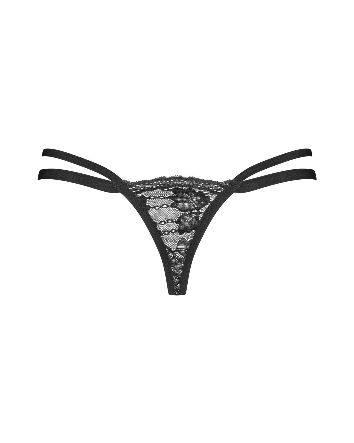 6-Stringi koronkowe Nutris Obsessive czarne XS/S-6
