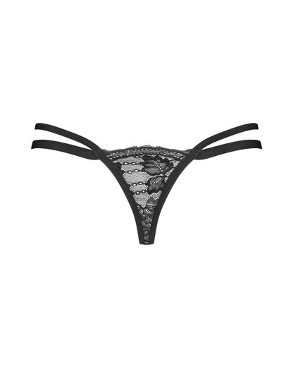 6-Stringi koronkowe Nutris Obsessive czarne XS/S-6