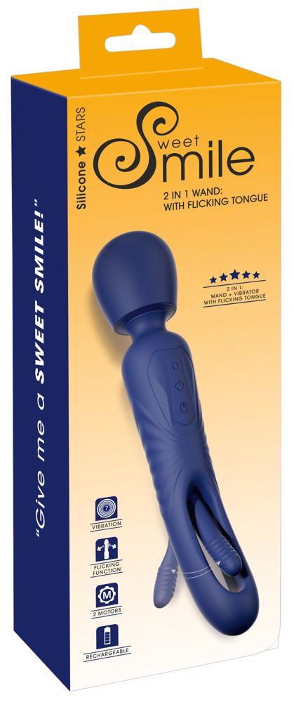 6-Masażer wand Sweet Smile 2in1 z językiem USB 24 cm-6