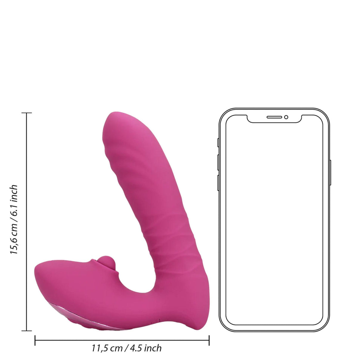 8-Wibrator punktu G Loveline z pchnięciami i tappingiem różowy 15,6 cm-8