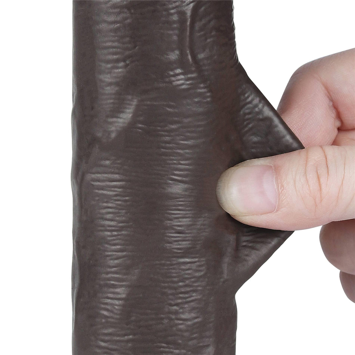 6-8'' Sliding Skin Dual Layer Dong Black-6
