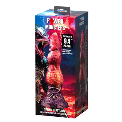 8-Dildo silikonowe pofalowane Savage Beastlord 24 cm Power Monsters-8
