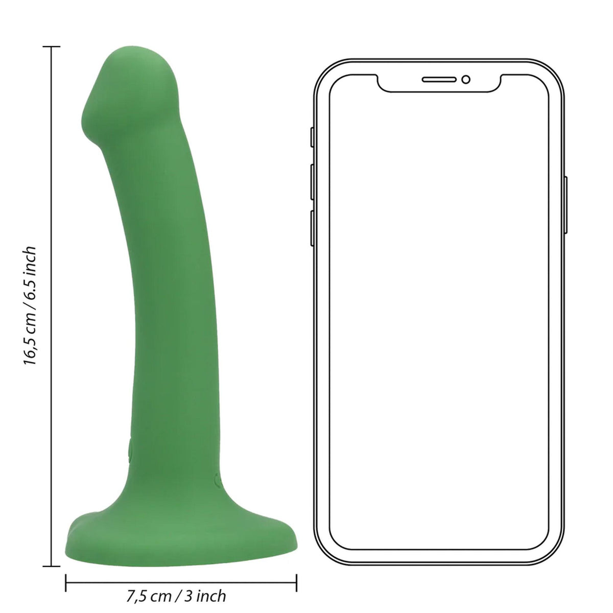 7-Małe wibrujące dildo silikonowe Loveline leśnozielone 16,5 cm-7