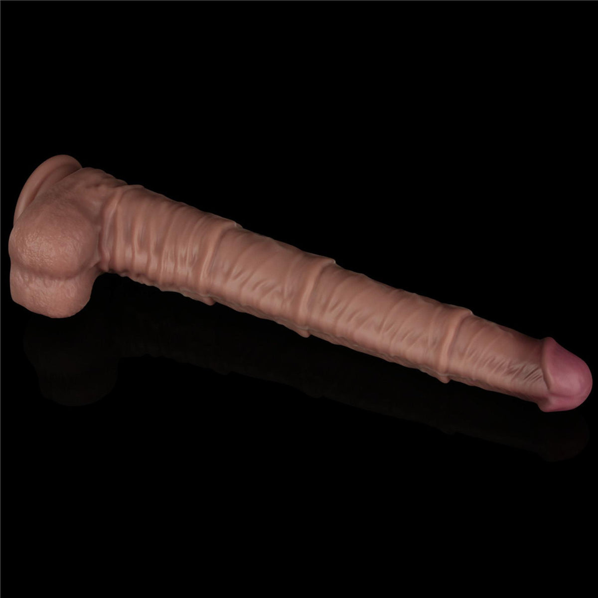 10-16'' Dual Layered Bendable Silicone Cock XXL(Flesh)-10