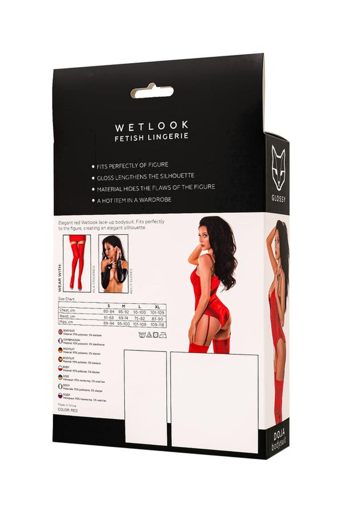 6-Body Wetlook Doja Glossy czerwony M-6