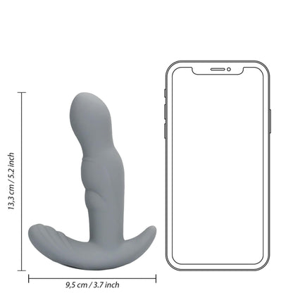 7-Silikonowy rotacyjny stymulator prostaty Loveline szary z pilotem 13 cm-7
