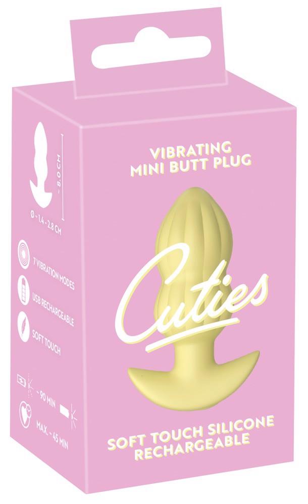 8-Plug wibrujący Cuties żółty silikonowy 7 trybów USB 8 cm-8