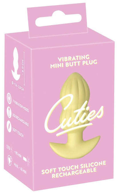 8-Plug wibrujący Cuties żółty silikonowy 7 trybów USB 8 cm-8