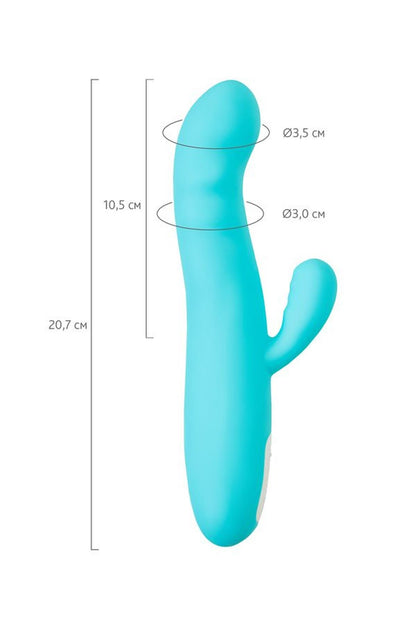 9-Wibrator króliczek rotacyjny JOS MERRY SWI niebieski silikonowy 20.7 cm USB-9