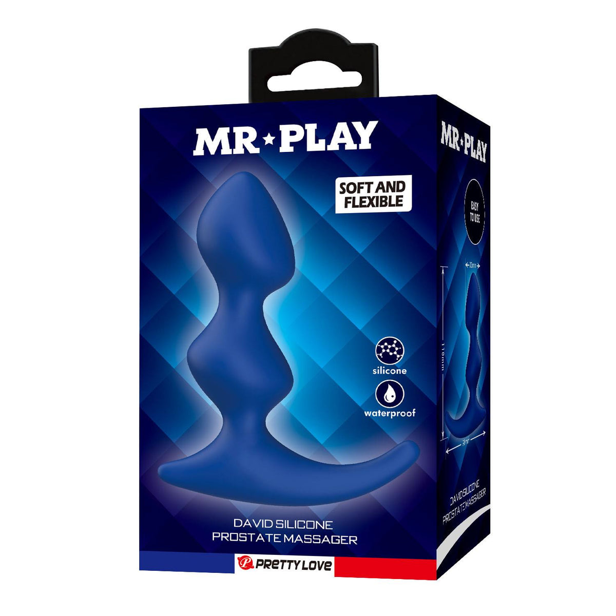 7-Niebieski silikonowy masażer prostaty Mr. Play David-7