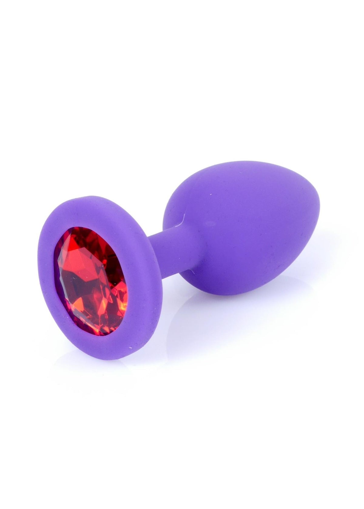 7-Biżuteria analna silikonowa MyLove Toys fioletowa z diamencikiem mała 7 cm-7