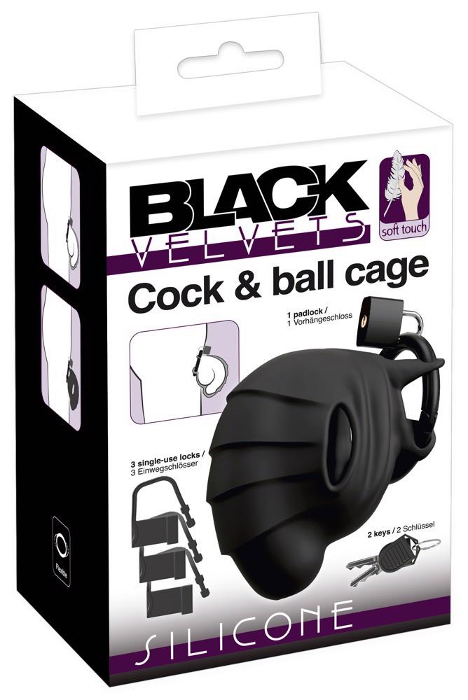 6-Black velvets Cock & Ball cage-6