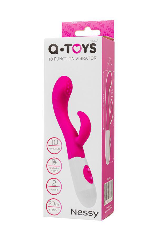 6-Wibrator króliczek Nessy A Toys silikonowy różowy 20 cm-6