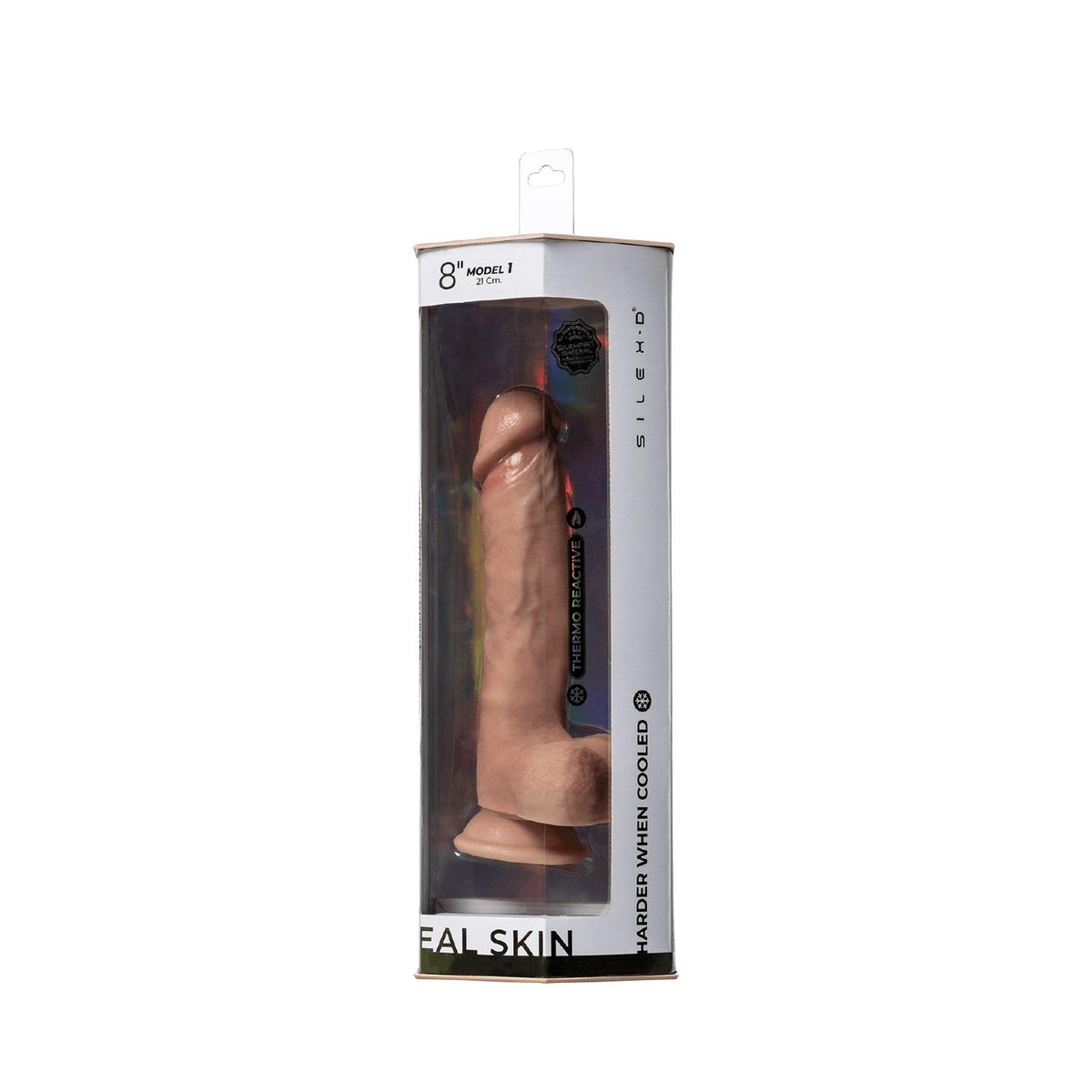 7-Dildo realistyczne Real Skin Silexd 20 cm cieliste wodoodporne-7
