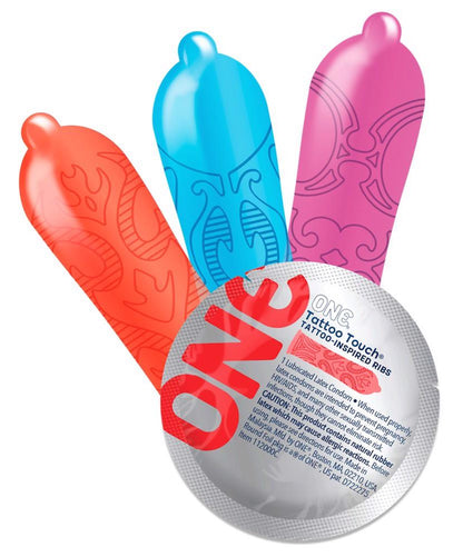 6-Prezerwatywy ONE Tattoo Touch teksturowane 12 sztuk-6
