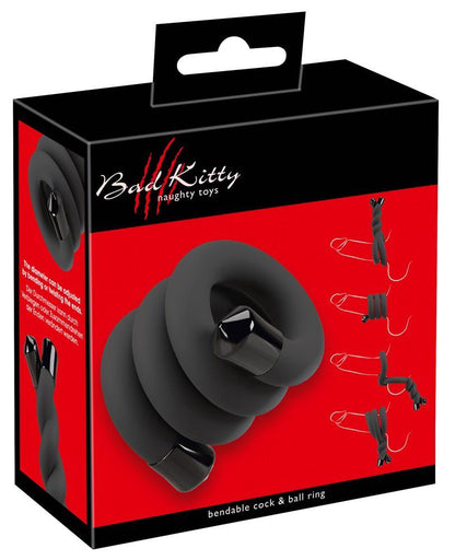 6-BK bendable cock & ball ring-6