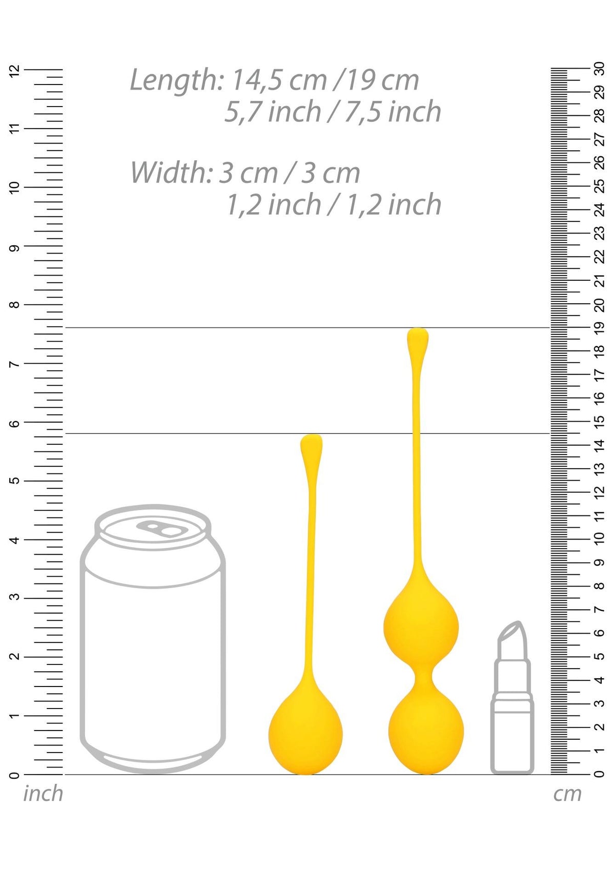 8-Kulki Kegla silikonowe Loveline Carambola żółte-8