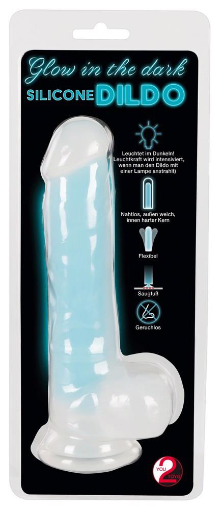 8-Dildo silikonowe You2Toys świecące w ciemności 20,5 cm-8